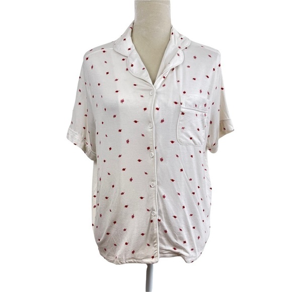 PacSun L.A Hearts Flower Print Eye Mask Pajama Top Set Women’s Size S - Picture 4 of 12